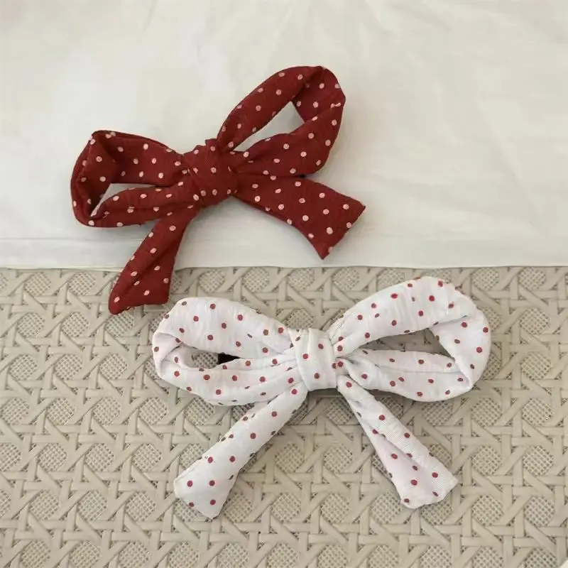 Three Dimensional Polka Dot Bow Hair Pin Women's Sweet and Cute Bangs Hair Clip Fashionable and Versatile Hair Accessories