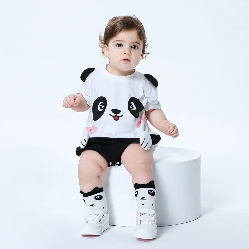 Summer Newborn Baby Boy Girl Bodysuit Clothes Baby Rompers Cute Panda Toddler Jumpsuit Playsuit Clothing Infant Outfits Onesie