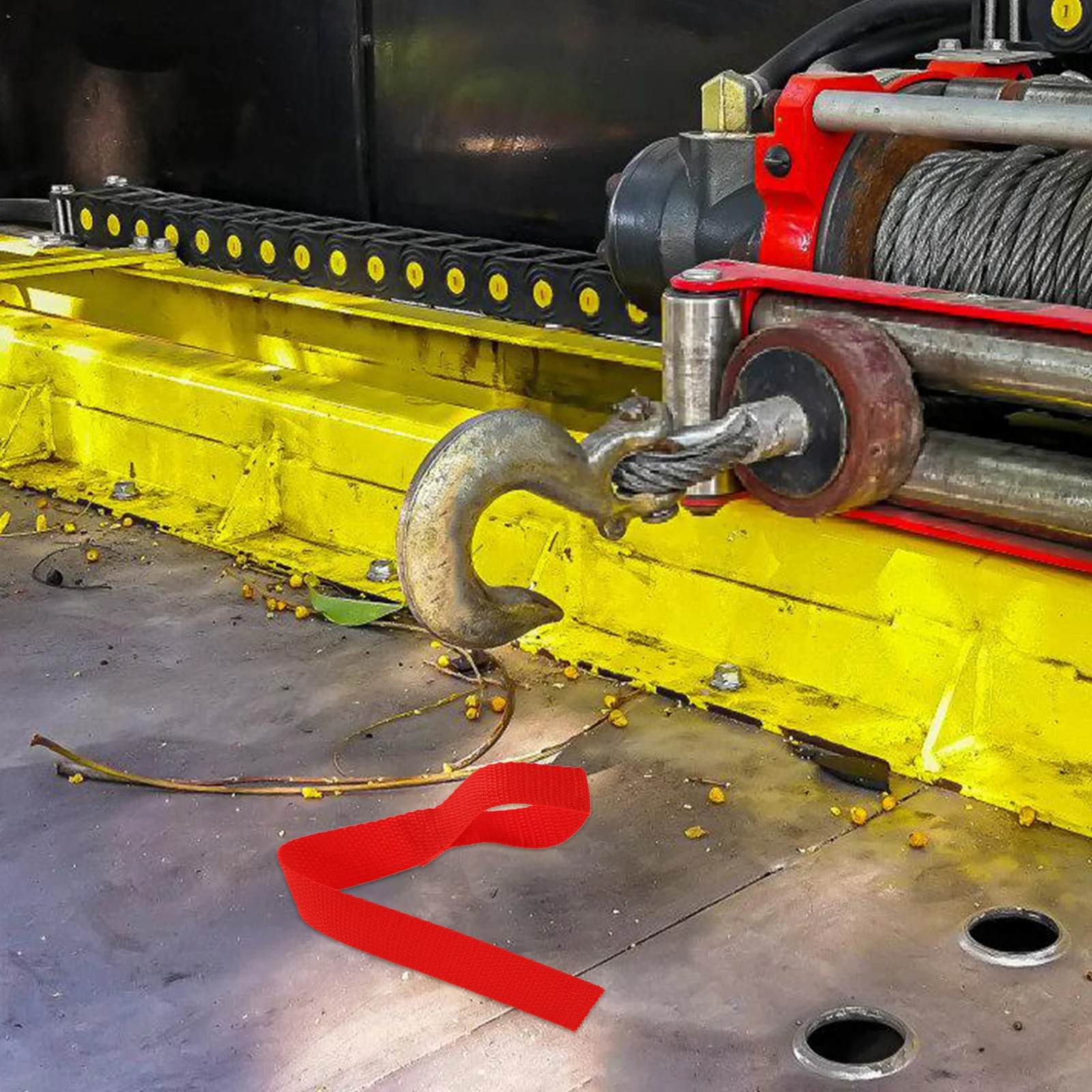 4 Stück Gürtelwinde, roter Anhänger, Zugseil, Rigging, Abschleppgurte, Ziehschutzhülle, Boot