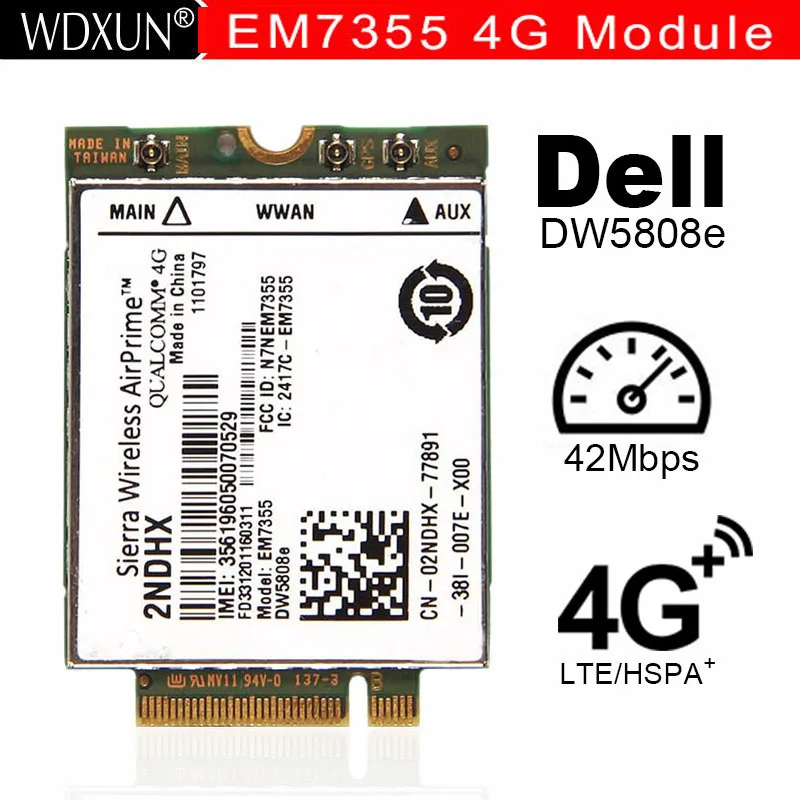 

Gobi5000 EM7355 DW5808e LTE/EVDO/HSPA+42Mbps NGFF 4G Dell Venue 11 Pro Latitude 14 12 11 Pro Latitude 14 12 AirPrime
