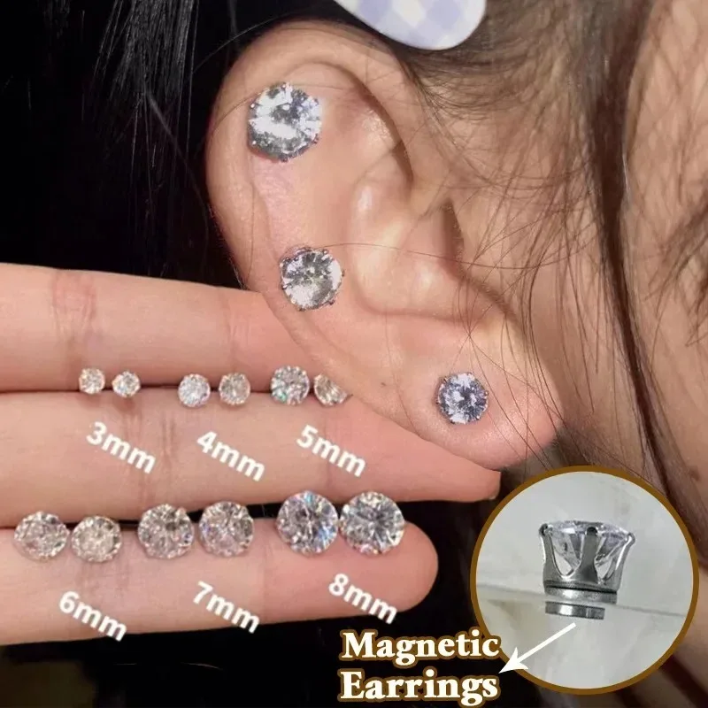 1/5pcs Magnetic Ear Clips Stud Earrings Non Piercing Strong Magnet Fake Piercing Women Men Jewelry Clip Earrings for Kids Girls