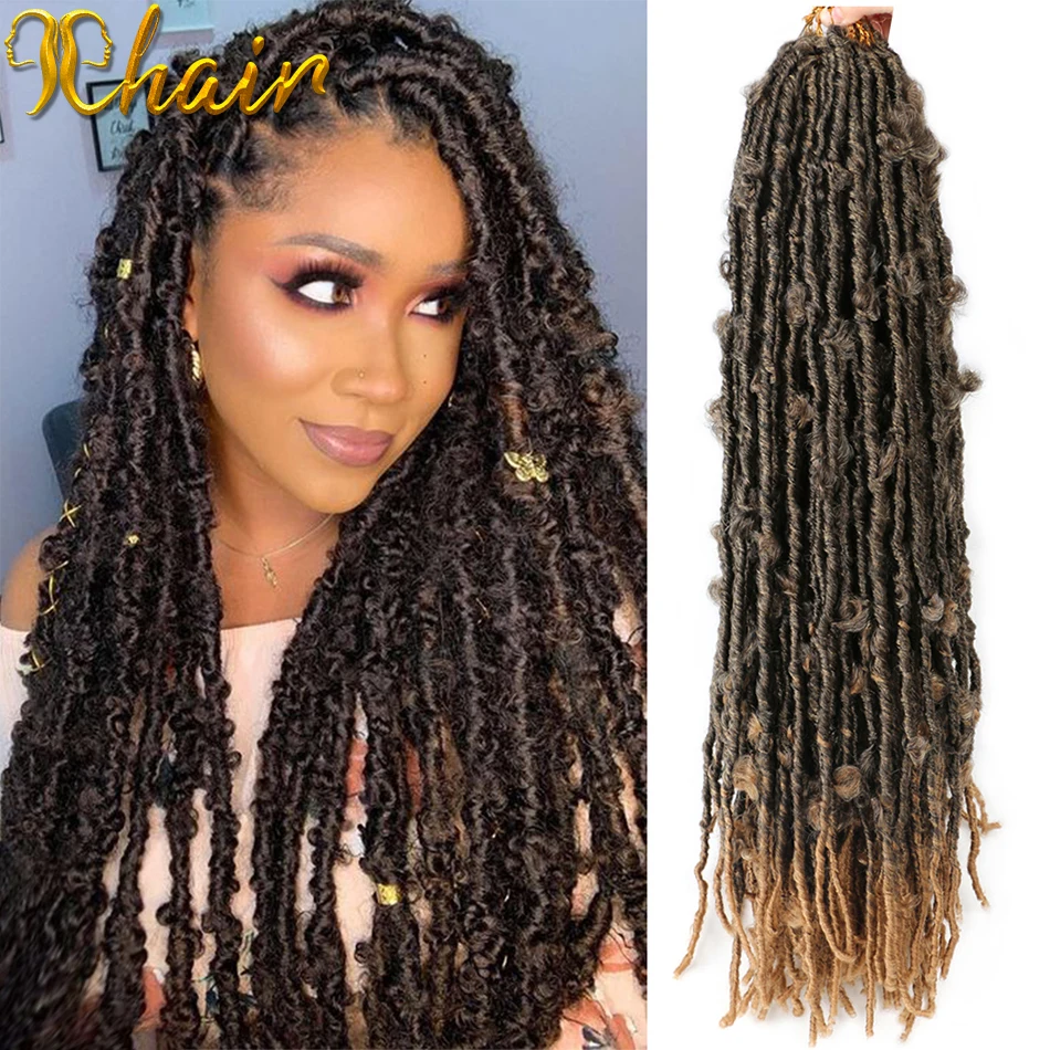 

Belle Show Butterfly Locs Crochet Hair 14Inch 18Inch 24Inch Messy Soft Locs Braiding Hair Extensions Faux Locs Hook Braids