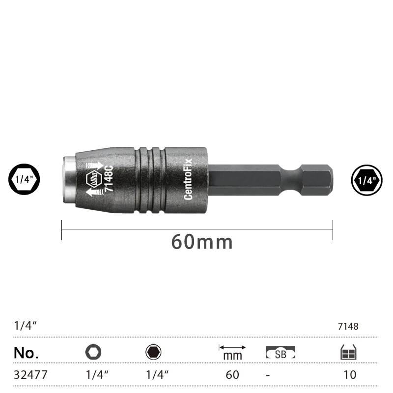 WIHA Magnetic Flip Universal Hexagon Bit Holder 1/4\'\' Electric Tool Accessories 32477