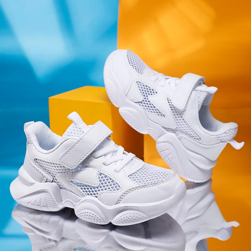 

Mesh kids sport shoes high air permeability, elastic fit design, non-slip sneakers for kindergarten and outdoor games