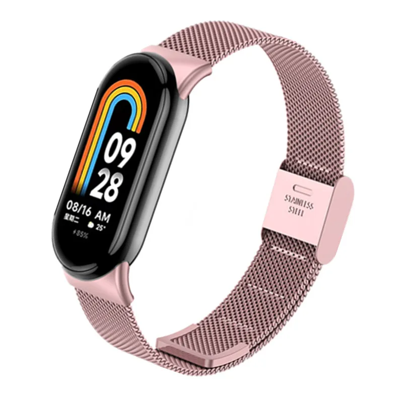 Strap For Xiaomi Mi Band 8 MIlan Wrist Metal Bracelet Screwless Stainless Steel for Mi Band 8 Strap Wristbands Pulseira