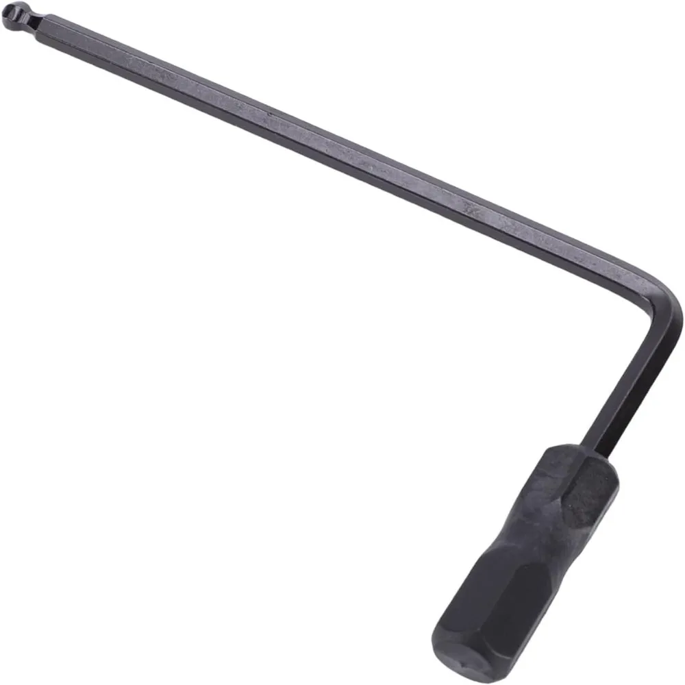 L Shape Truss Rod Wrench Extended Handle 5 mm(0.20 in) Size Guitar Hex Wrench Hex Design Black Color Neck Adjustment Tool