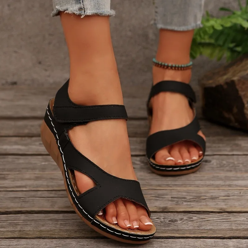 

2025 New Summer Women Shoes Sandals Elegant Walking Shoes Beach Ladies Shoes Wedge Women's Non-Slip Footwear Sandal Women Female