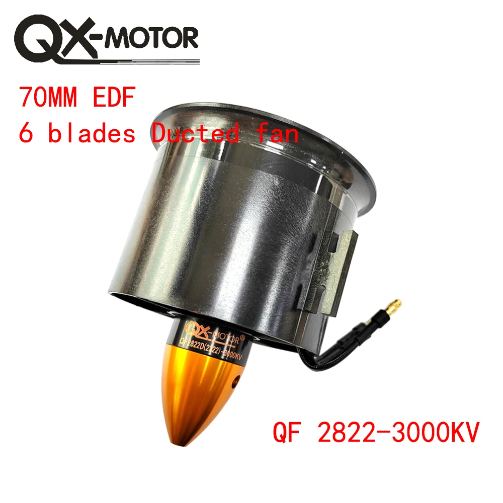 QX-MOTOR 70mm EDF 4S Motore Brushless QF2822 3000KV 6 Pale Ventola Canalizzata per FMS RC Aereo Ventilatore Canalizzato Aereo Parti FAI DA TE