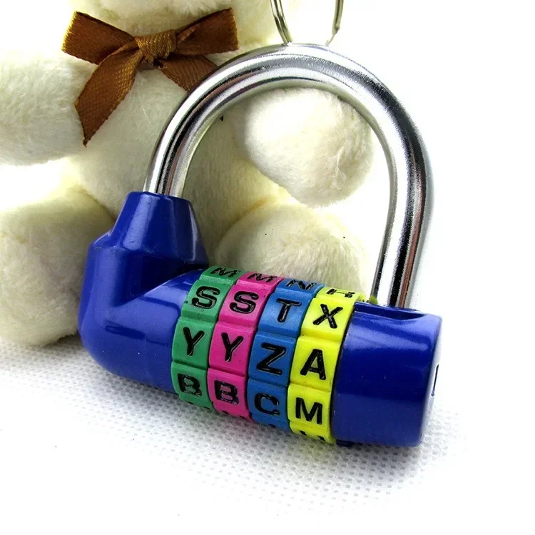 4 Letters Combination Padlock Code Password Lock for Door Cabinet Drawer Bike Motorcycle Student Locker Rarelock MMS61 a