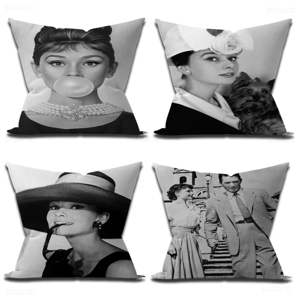 Audrey Hepburn Pillow Gift Home Office Decoration Bedroom Sofa Car Cushion Cover case 45x45