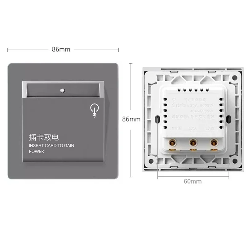 Tuya Zigbee3.0 Card Power Switch Key Card Electricity Recognition Switch Panel Energy Saving Card Sensing Power Switch for Hotel