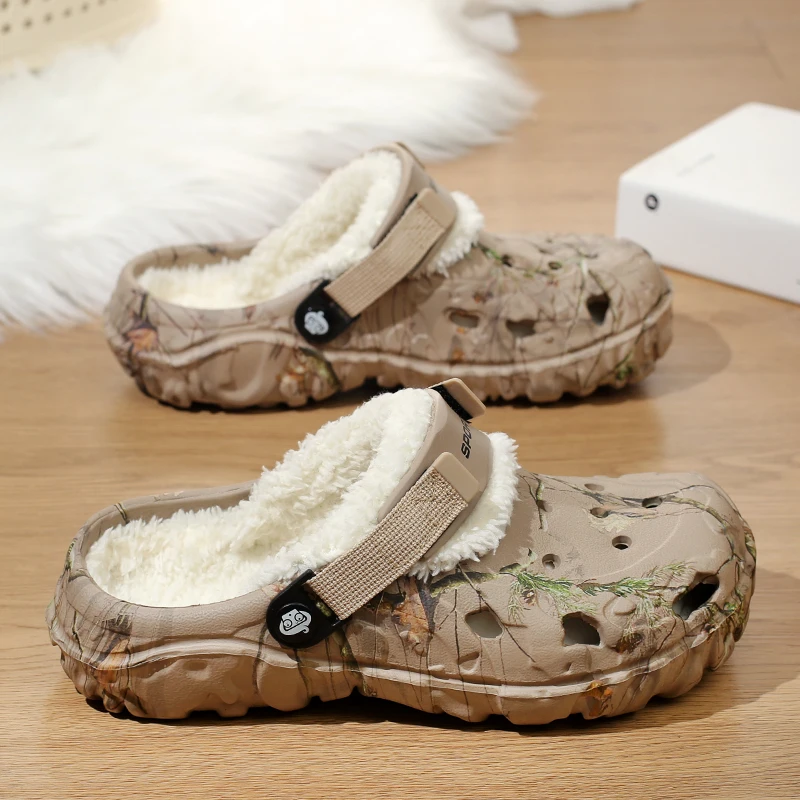 Neue Männer Winter Hausschuhe Indoor bequeme warme Hausschuhe Sommer abnehmbare Sandalen Männer lässig rutsch feste Plüsch Pelz Clogs für Männer