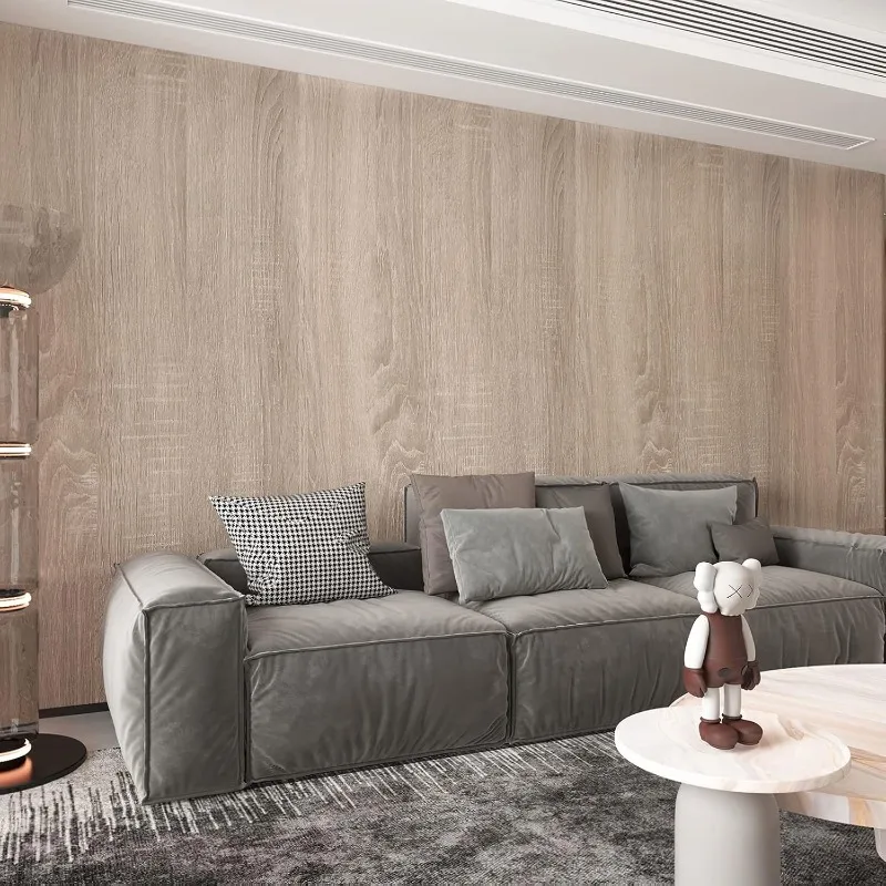 Large Size Natural Wood Wall Paper  Textured Peel and Stick Wallpaper Removable Grain Contact Look for Door Bathroom Furniture