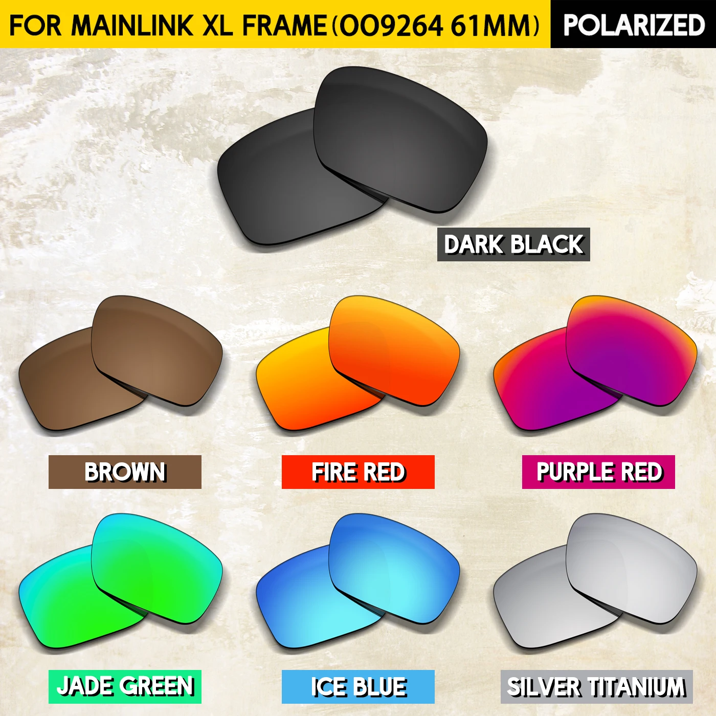 

Suitable for Oakley Mainlink XL Replacement Lenses Compatible With Oakley Mainlink XL OO9264 Sunglasses Frame
