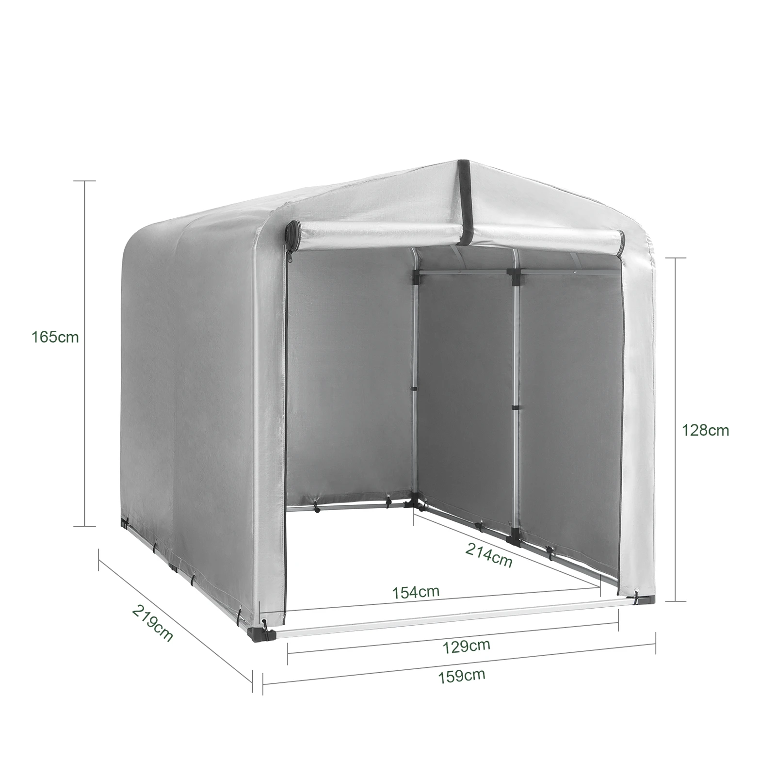 SoBuy KLS11 Fahrradgarage, wetterfester Geräteschuppen, Fahrradgarage für 2–4 Fahrräder, Carport-Zelt mit UV-Schutz, 120 x 163 x 176 cm – Detail 1