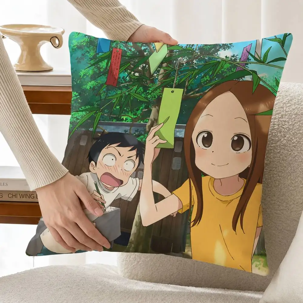 Teasing Master Takagi-san Takagi Nishikata Customizable Square Cushion Cover Double Sided Print Pillow Case