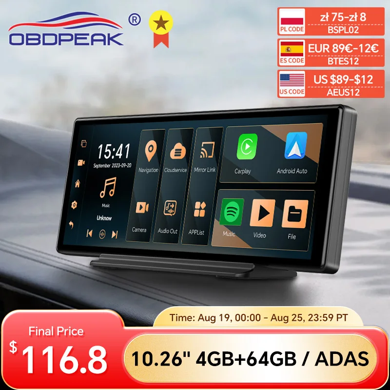 K50 4G+64G 10.26 4G Android 13 AI Screen GPS Navigation Carplay Android AUTO Dual Lens Dash Cam Rear View Mirror Video Recorder 