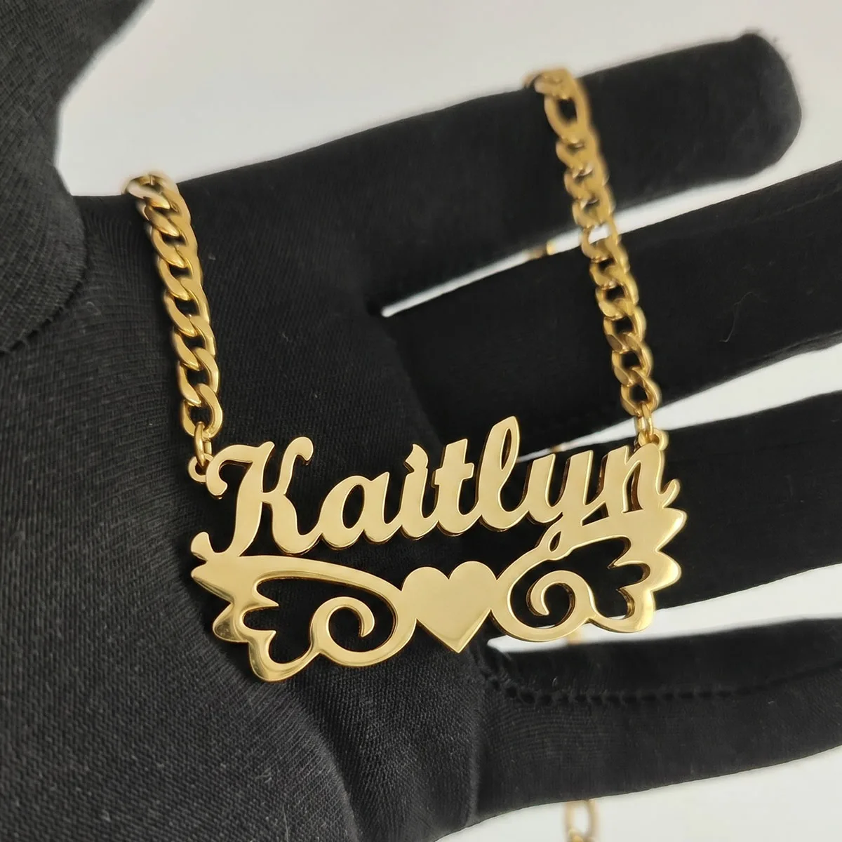 Custom Name 18K Gold Stainless Steel Necklace Personalized Letter Double Layer Necklaces For Women Men Anniversary Jewelry Gift - Detail 1