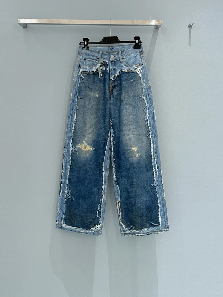 

Весенне-летние модные повседневные женские брюки-карго с пэчворком, прямые, из хлопка, со средней посадкой и карманами