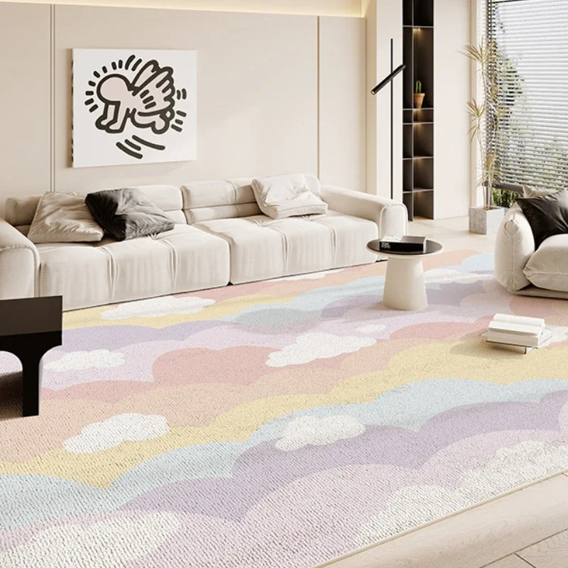 

Girly Bedroom Decorative Colorful Carpet Comfortable Soft Large Living Room Carpets Non-slip Machine Washable Lounge Rugs كليم