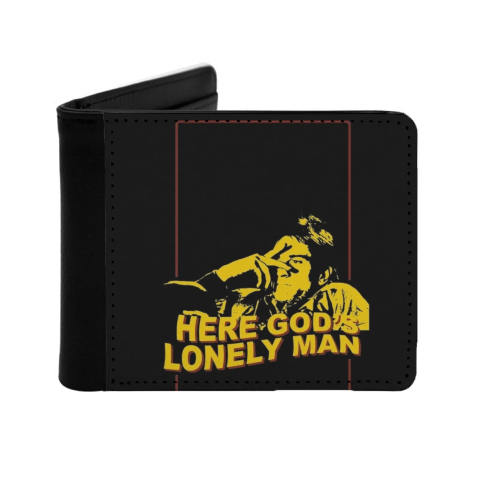 

Here God's Lonely Man Red Yellow Personalized Men's Leather Wallet Card Money Bag Pu Leather Wallet Travis Bickle Lonely Man