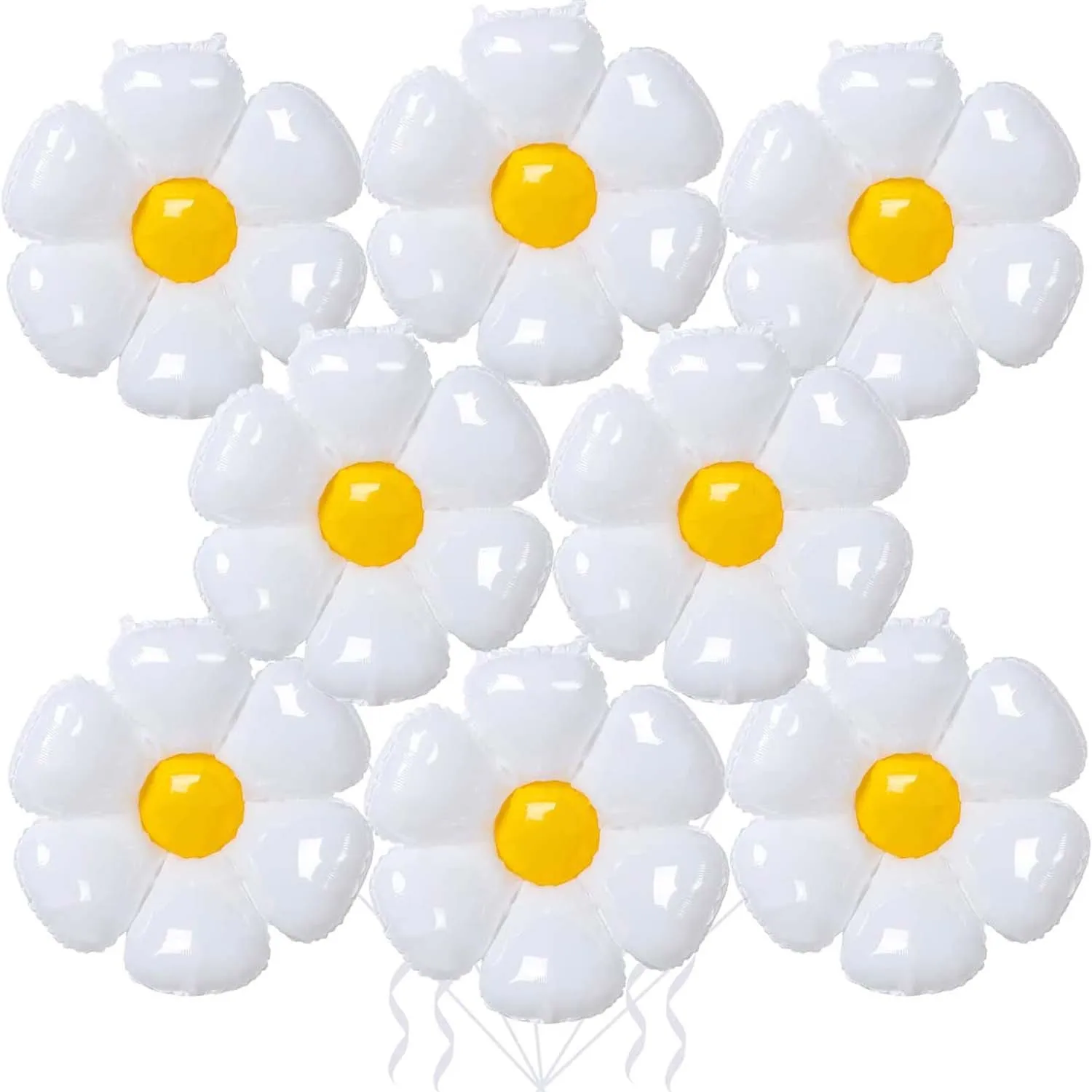 8-piece small daisy and daisy themed party decoration aluminum film balloon set