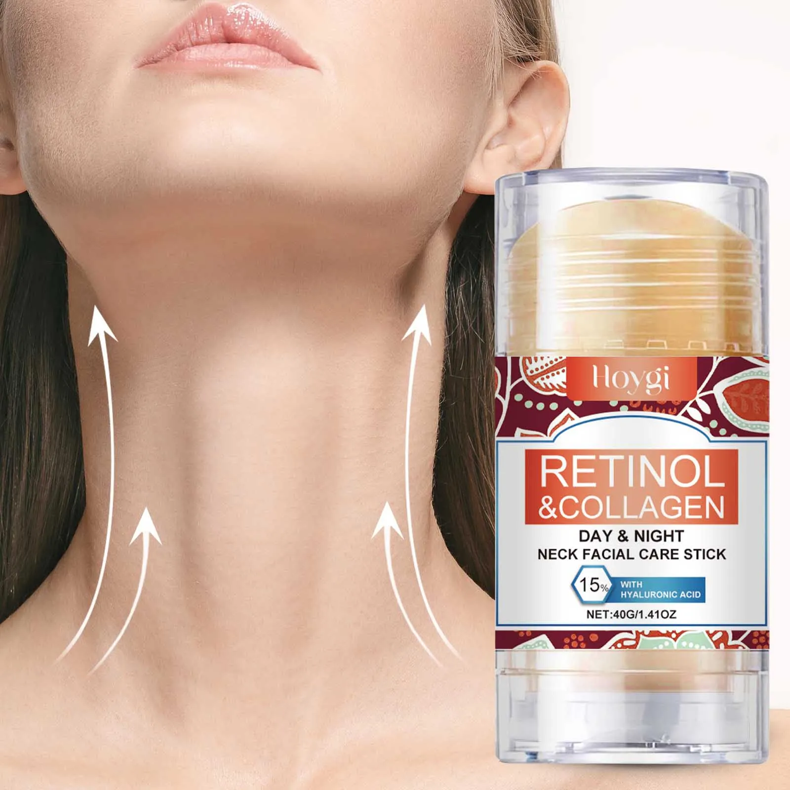 Retinol- und Kollagen-Halscreme – 40 g | Straffend, feuchtigkeitsspendend und straffend | Hyaluronsäure für alle Hauttypen