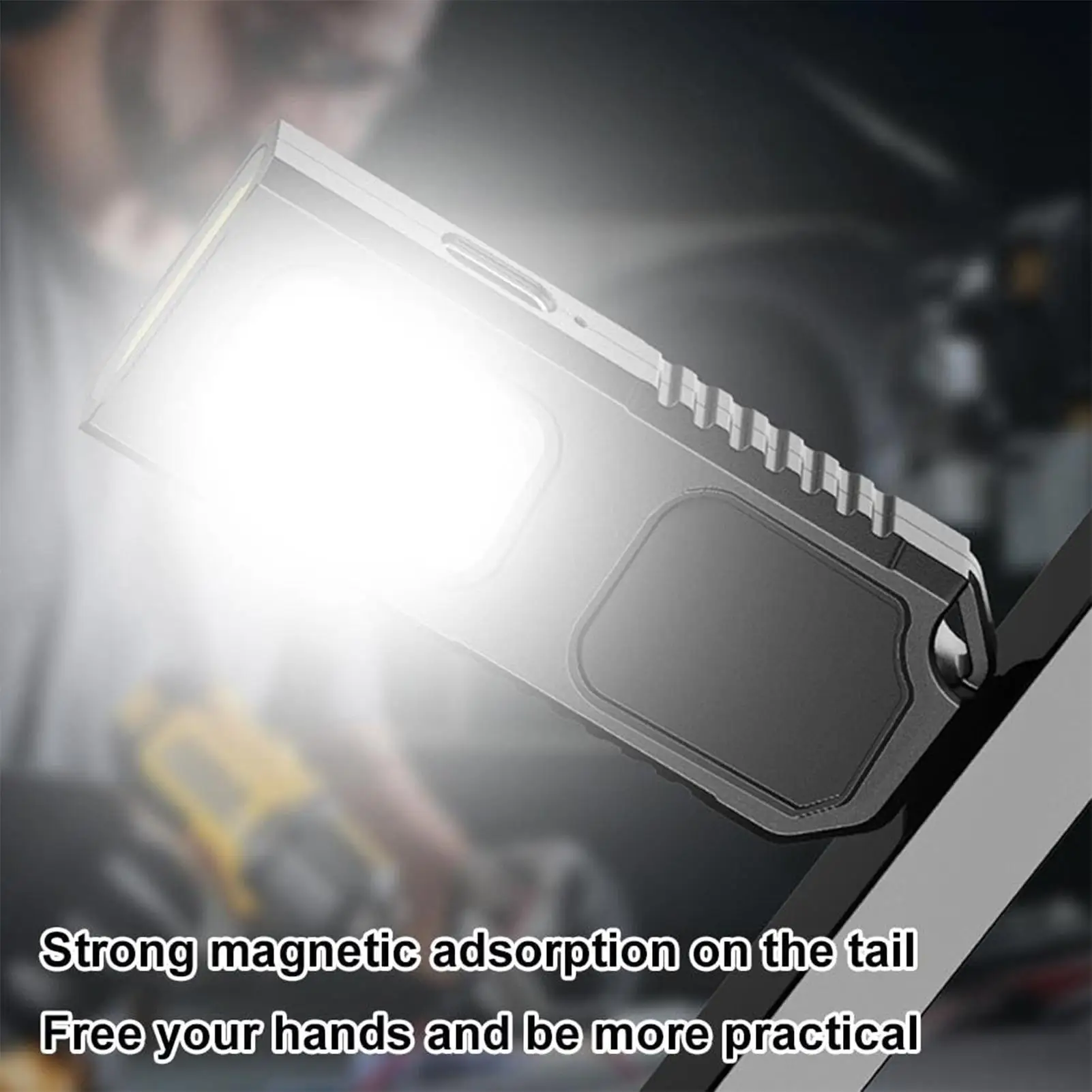 Mini Flashlight Waterproof Rechargeable With Magnet USB Charging LED Light Keychain For Fishing Car Repair Hiking Bike Riding