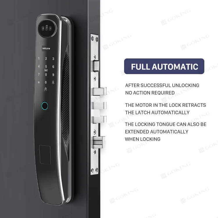 3D Face Detection Recognition Wood Door Lock, Smart Video Call Intercom, Tuya App, câmera para casa