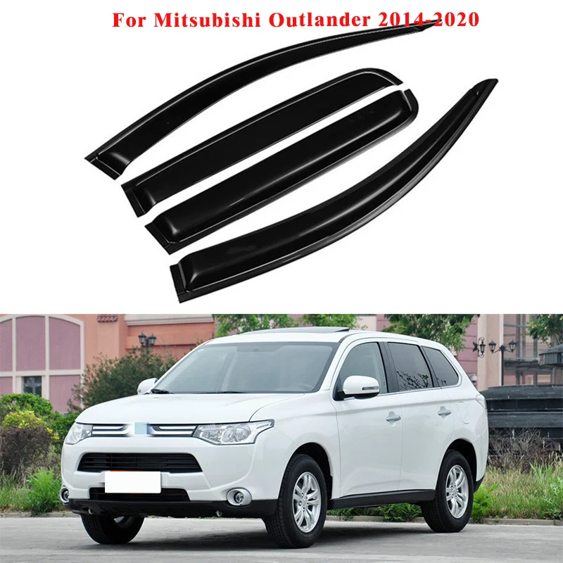 For Mitsubishi Lancer EX 2008-2017 Car Window Visor Guard Vent Cover Sun Rain Deflector Smoke Adhesive Cover Door Visor Trim