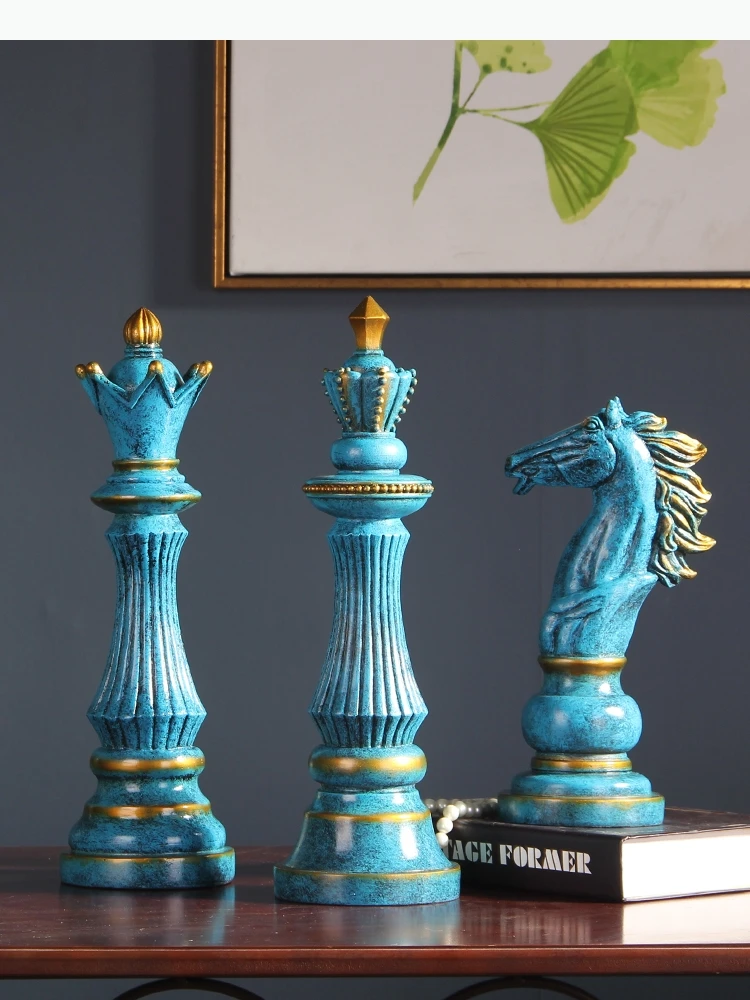 Resin Crafts Ornaments International Chess Horse Three-piece Suit Art Ornaments Decoration Accessories