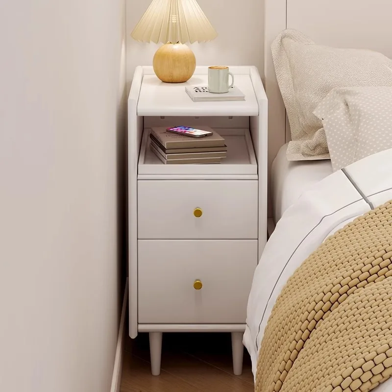 Extremely narrow bedside table, small ultra-narrow 20cm30 cm, narrow crevice storage cabinet by the bedside, solid wood bedside