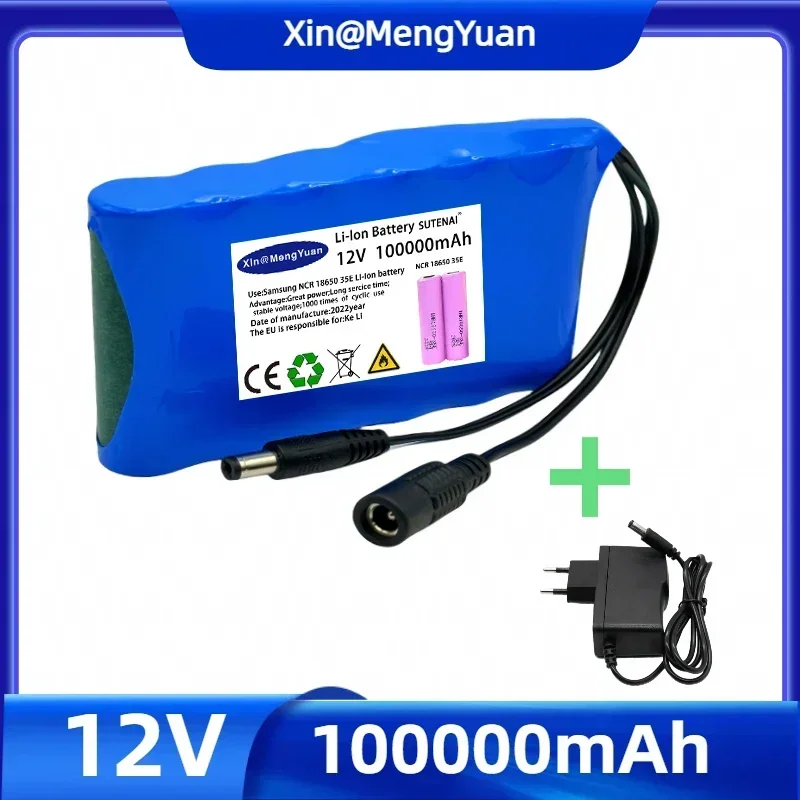 Original NEW Portable Super 12V 20000mah Battery Rechargeable Lithium Ion Battery Pack Capacity DC 12.6v 30Ah CCTV Cam Monitor +