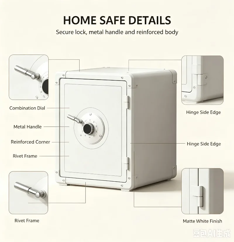 LLY retro mechanical fingerprint safe household anti-theft can not move the small password safe