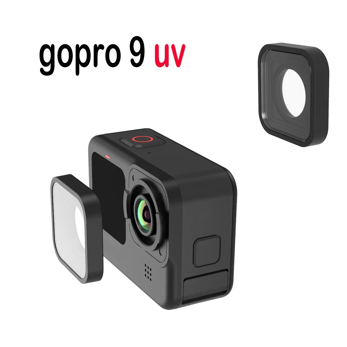 Para GoPro 9 filtro UV Protector ultravioleta cubierta de lente Protector pieza de repuesto para GoPro 9 accesorios de cámara deportiva negra