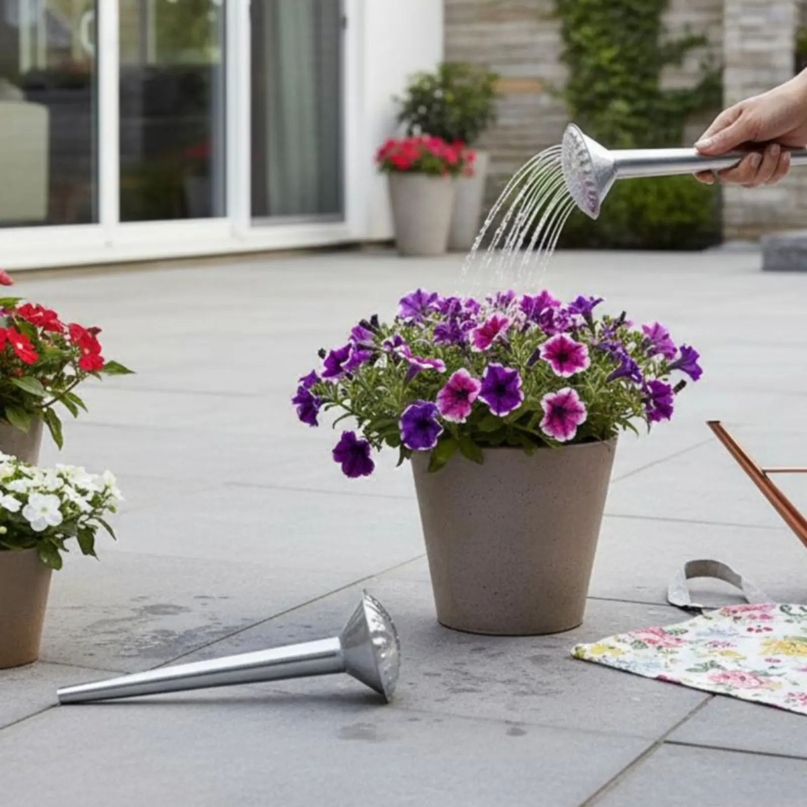 

Young Plant Watering Head Extended Reach Long Handle Sprinkler Sprinkler Metal Shower Head Sprinkler Multi-Hole Design