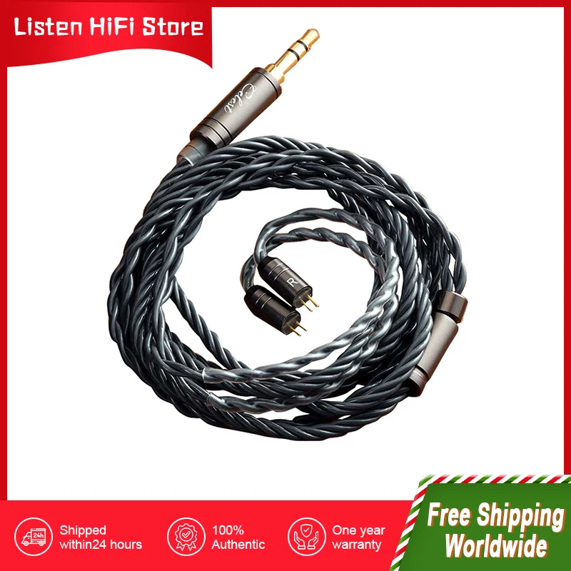 Kinera Celest Tiger Soul Earphone 4-core Silver Plated Copper Replace Upgrade Balanced 3.5mm Plug 0.78mm 2-pin Headphone Cable