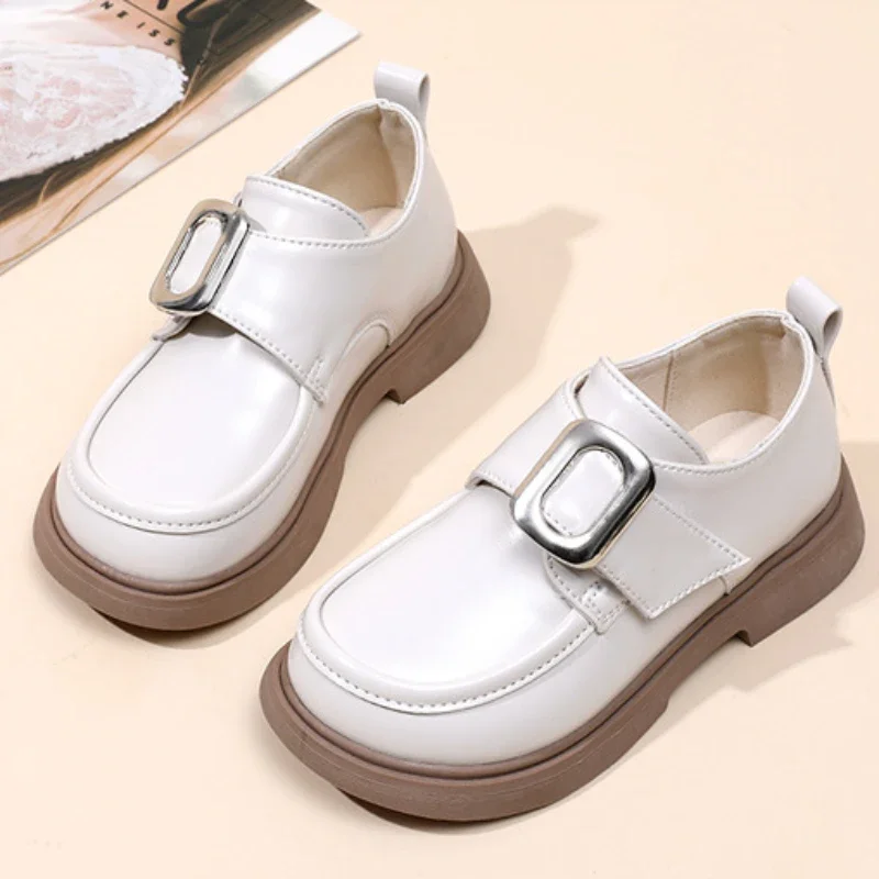 Kids Leather Shoe Spring Autumn Black Girl Shoes Fashion British Style Children Princess School Performance Mary Jane Shoes Soft