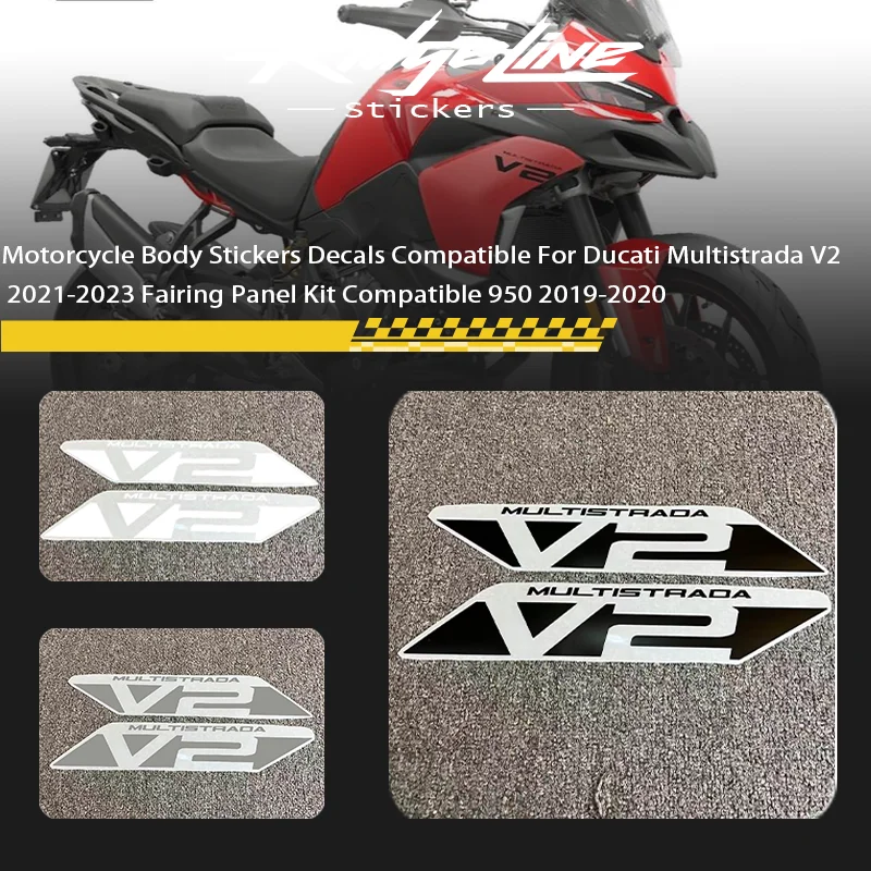 Motorcycle Body Stickers Decals Compatible For Ducati Multistrada V2  2021-2023 Fairing Panel Kit Compatible 950 2019-2020