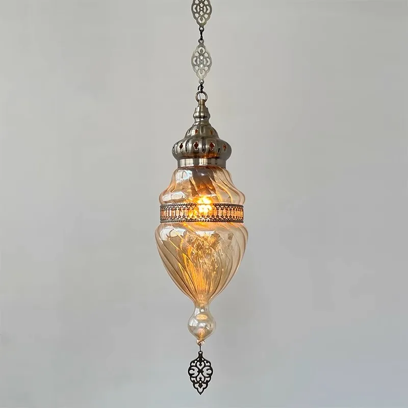 Light brown handmade glass homestay restaurant coffee shop hotel bedroom bedside chandelier