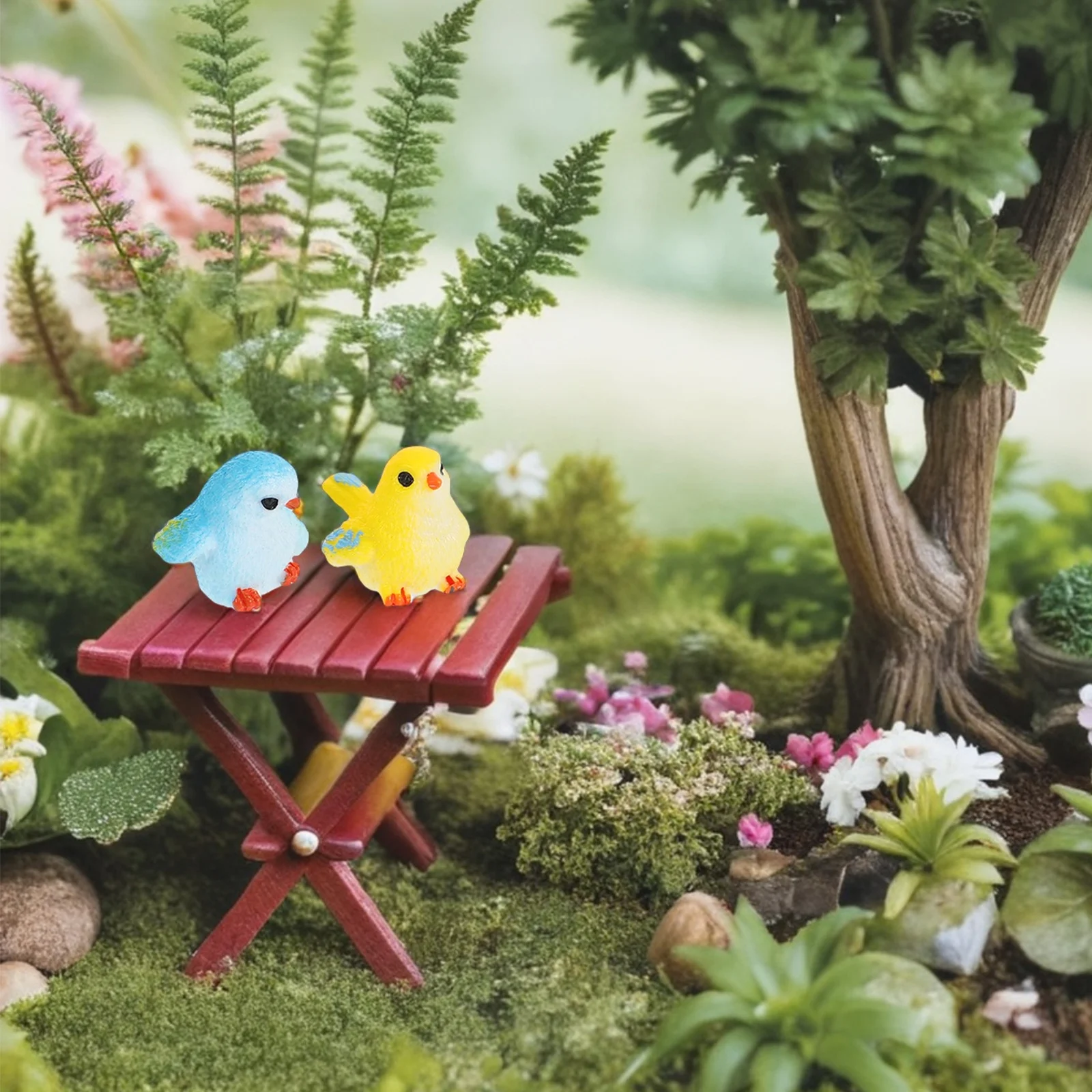 

9pcs Miniature Bird Figurines Resin Micro Landscape Decorations Mini Garden Accessories Animal Pot Decor For Outdoor Indoor Diy