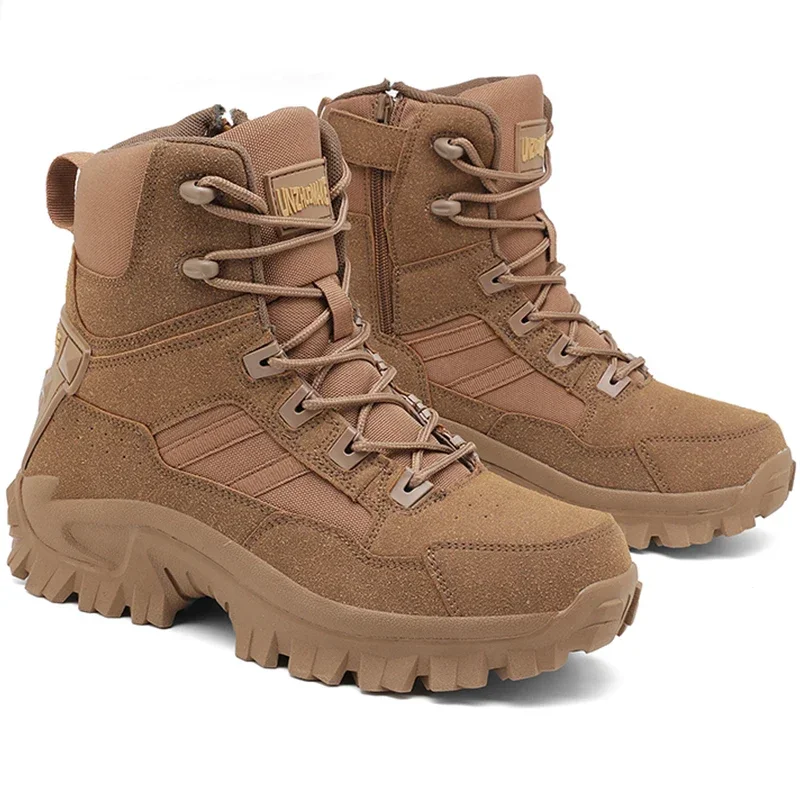 

Мужские ботинки, тактические водонепроницаемые военные мотоциклетные ботильоны высокого качества, мужская обувь для охоты и пешего туризма, дышащие армейские ботинки для мужчин