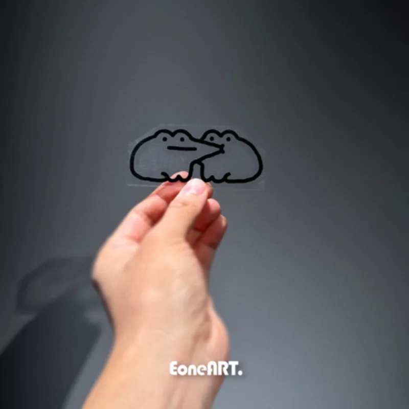 

1PC 9cm Cute Frog Couple Luminous Waterproof Vinyl Sticker For Car Bike Decor, Multiple Color Options