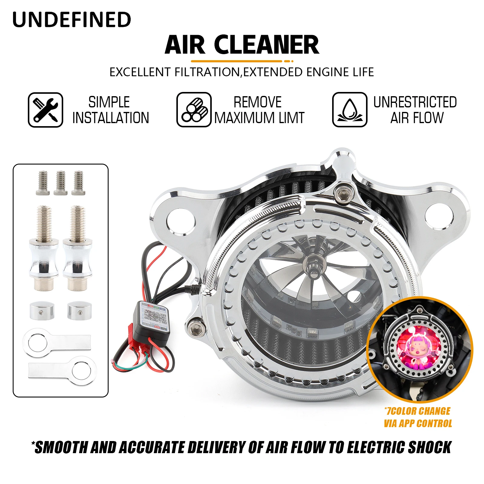 فلتر مدخل لتنقية الهواء LED ضوء الشريط ، هارلي سبورتستر XL883 1200 الحديد 883 72 ثمانية وأربعين 1991-2023 ، ويلر الحرة استبدال