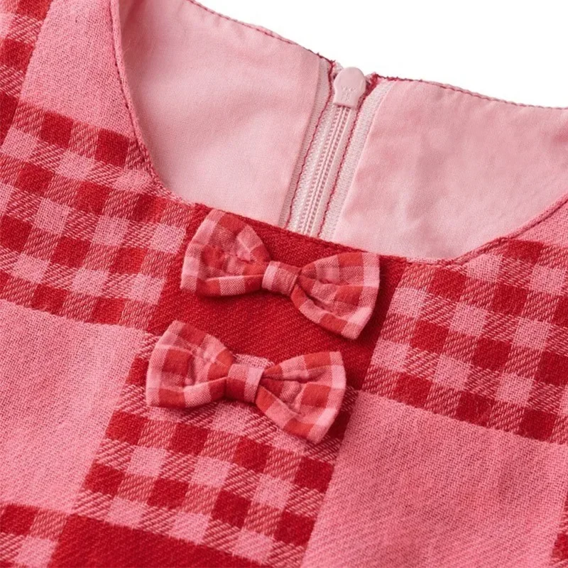 Princess Dress for Girls 2023 Japanese Style Girl Cartoon CS Rabbit Bow Lace Plaid Dress Strap Skirt