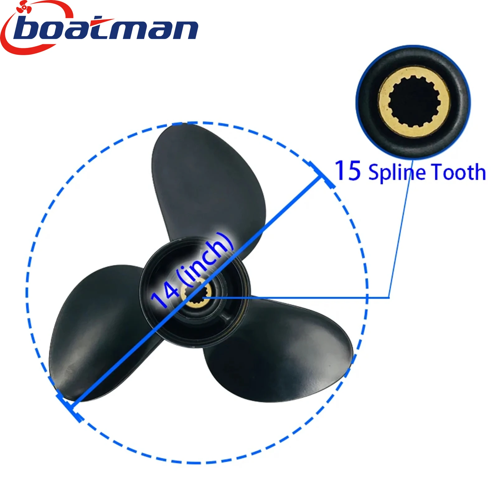 Boat Propeller 14x21 For Suzuki Outboard Motor 70-140 HP Aluminum 15 Tooth Spline Engine Part Factory Outlet 58100-90J20-019