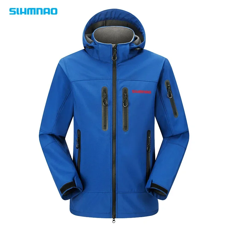 Men's Cycling Jacket Soft Shell Fishing Windproof and Waterproof Shark Skin Hunting Jacket Hiking Set Autumn and Winter Coat