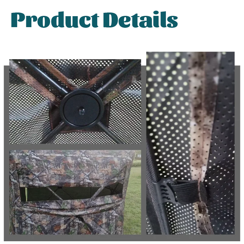 Camouflage Pop-Up Hunting Blind Easy Setup Ground Shelter Outdoor Camo Blind with Storage for Deer Turkey Duck Archery Season view 6