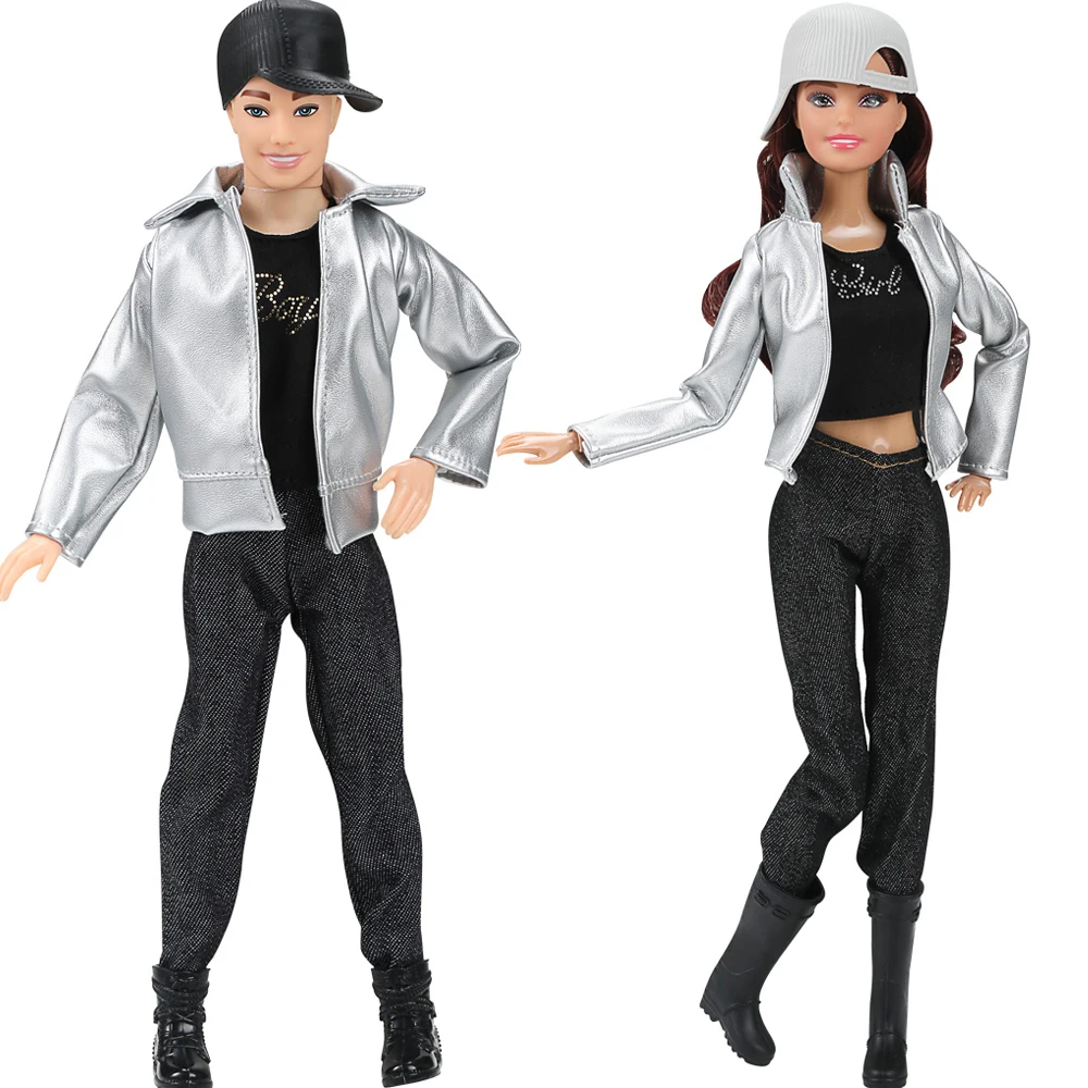 

New Design Couple Clothes For 11.5 Inch Girl Doll Prince Outfits For 12 Inch Boy Doll Shoes Jacket Hat Pants 1/6 Doll Clothing