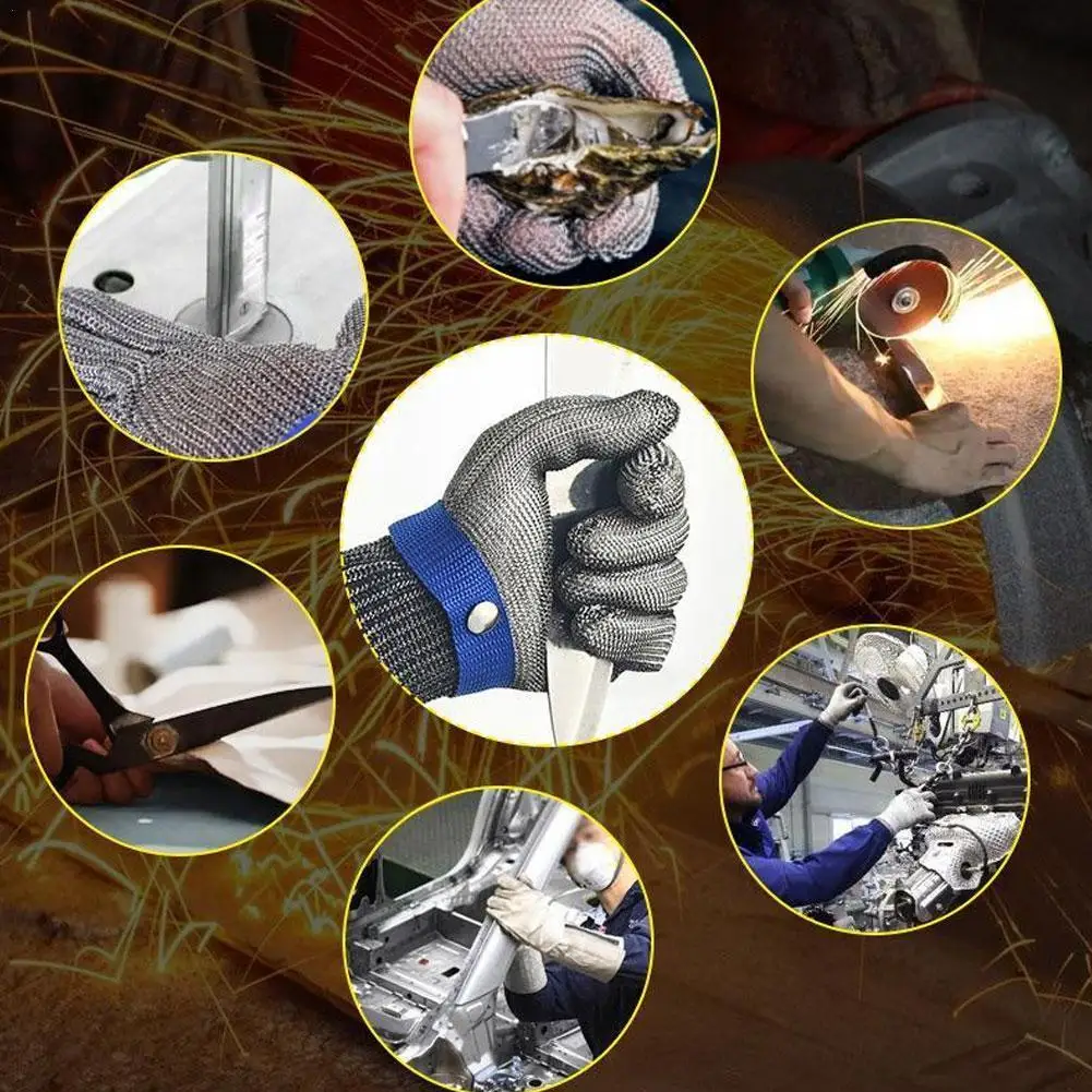 Cut Resistant Stainless Steel Gloves Working Safety 316 Gloves Metal Mesh Anti Cutting For Butcher Work Man Hand Protect